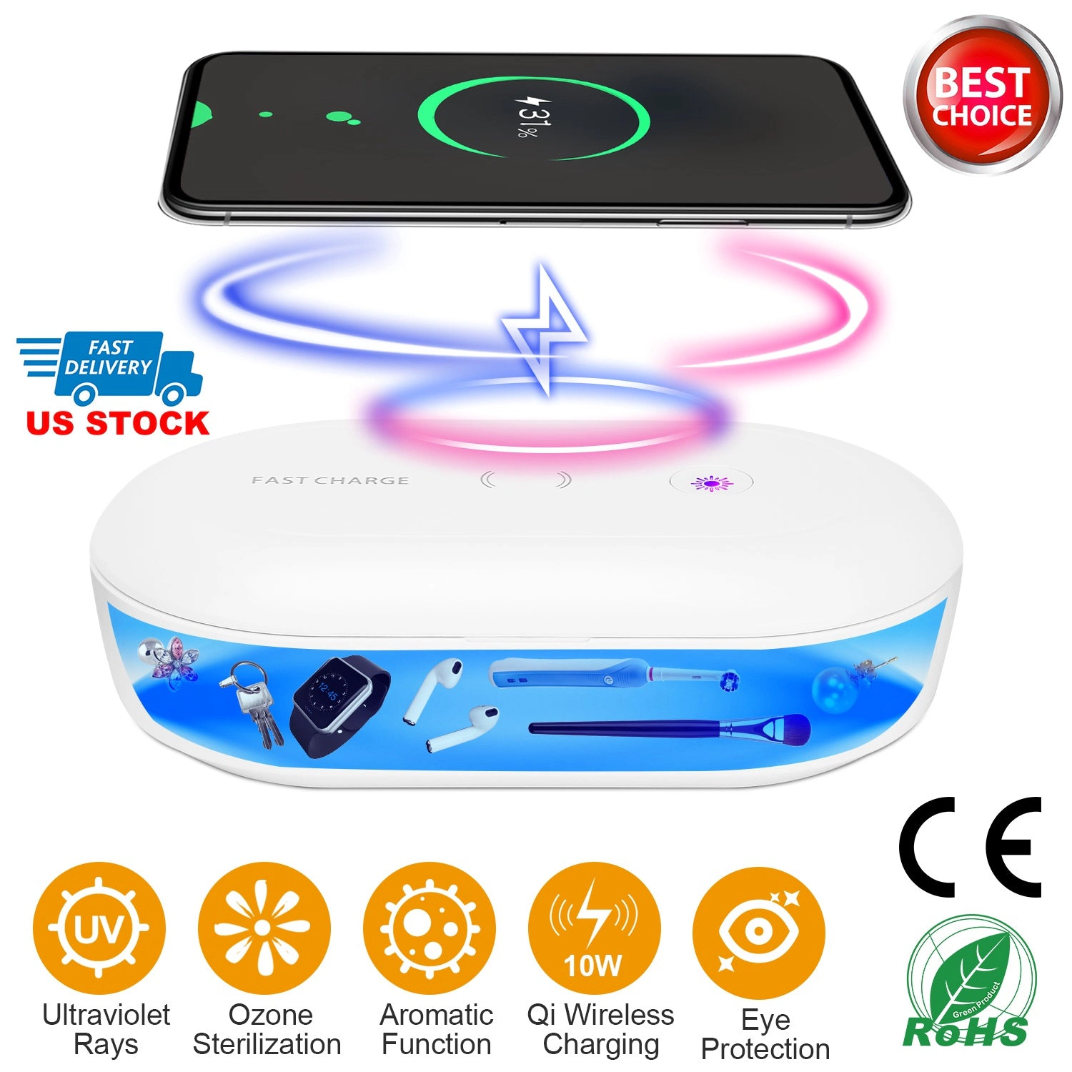 GBruno UV Sanitizer Box With Wireless Charging