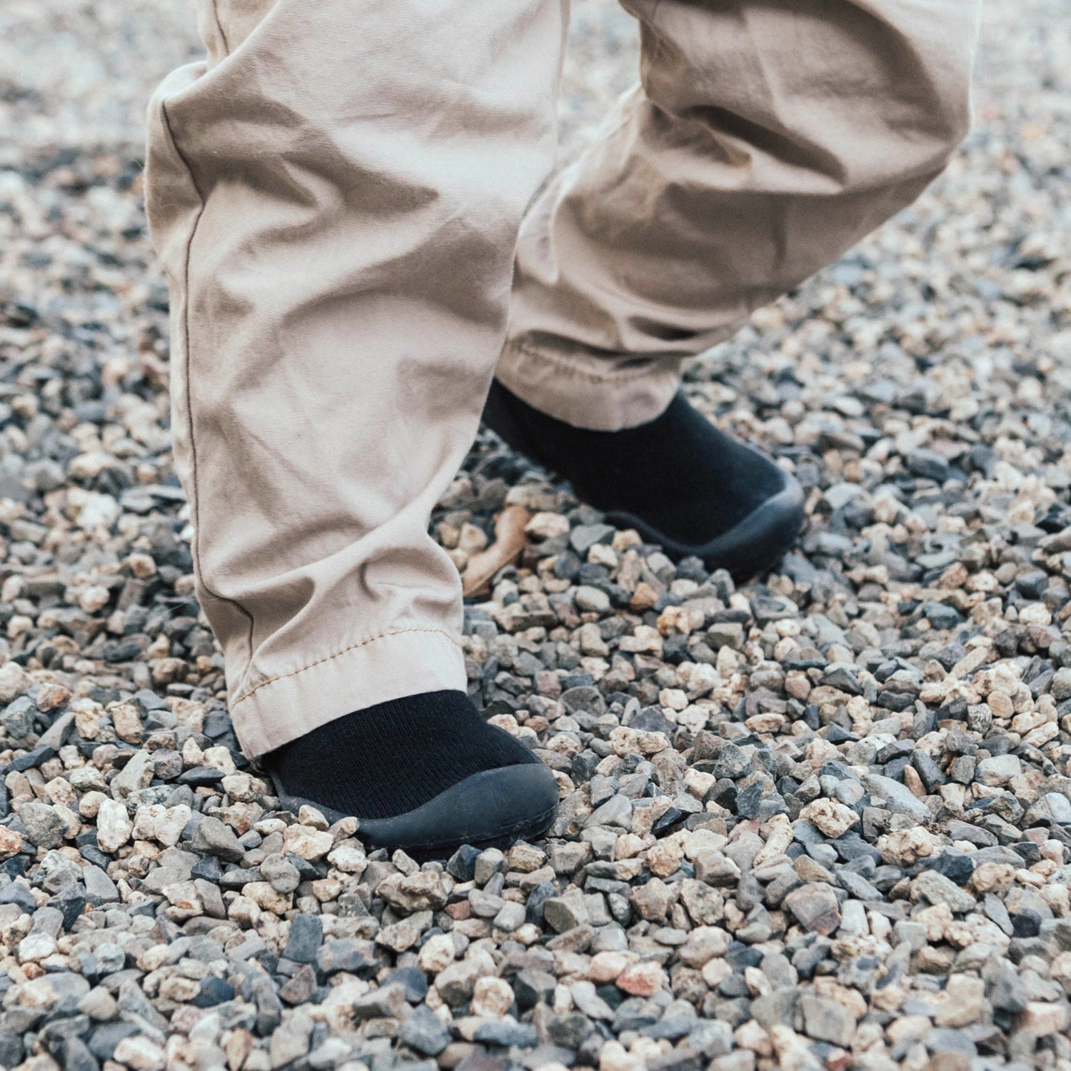 Komuello Toddler First Walk Sock Shoes - Simple Black
