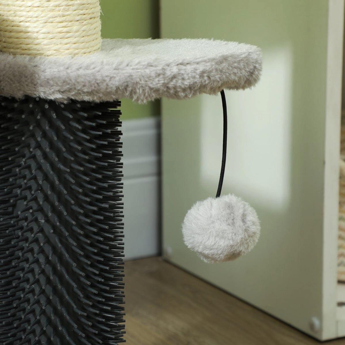 212 Main PawHut 2-in-1 Cat Tree Tower & 3-Step Pet Stairs with Scratching Posts & Toy Balls
