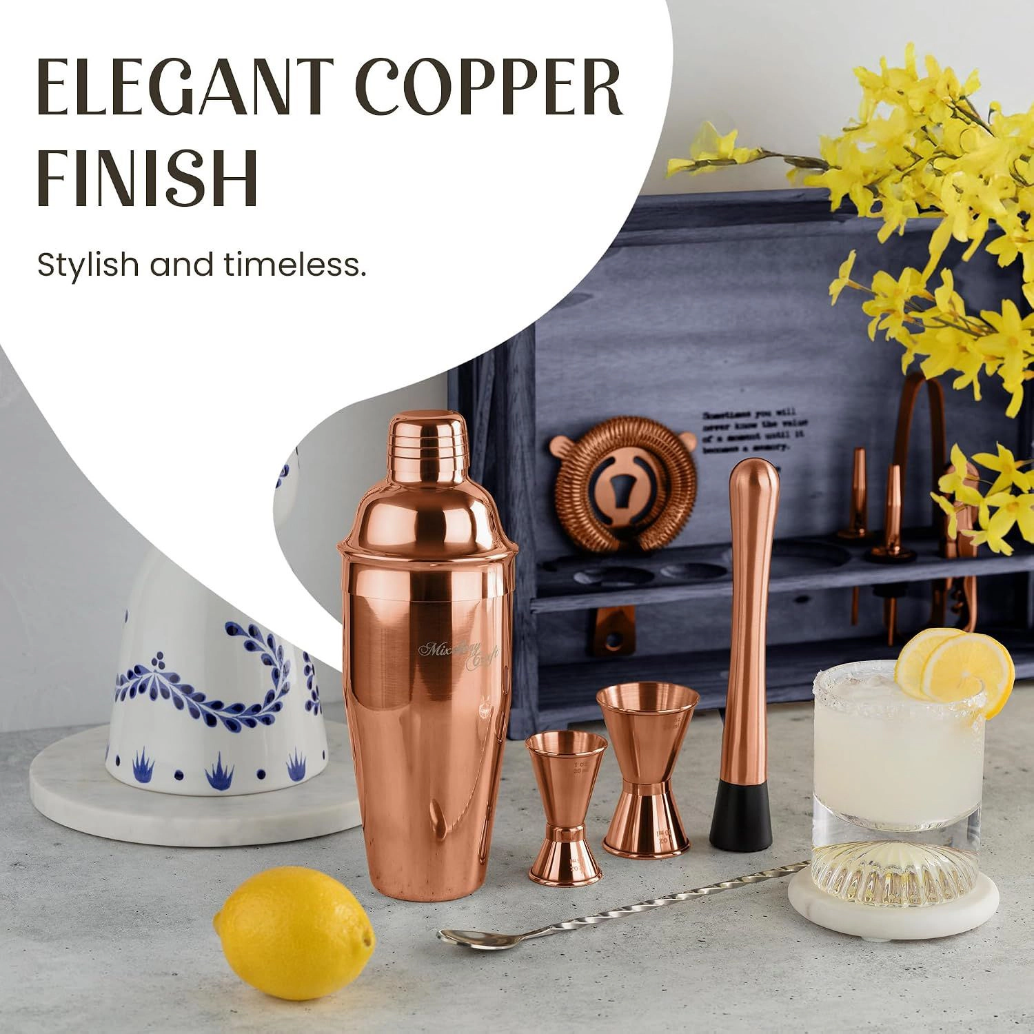 11-Piece Cocktail Shaker Set, Bartender Kit with Stand - Gift Ready