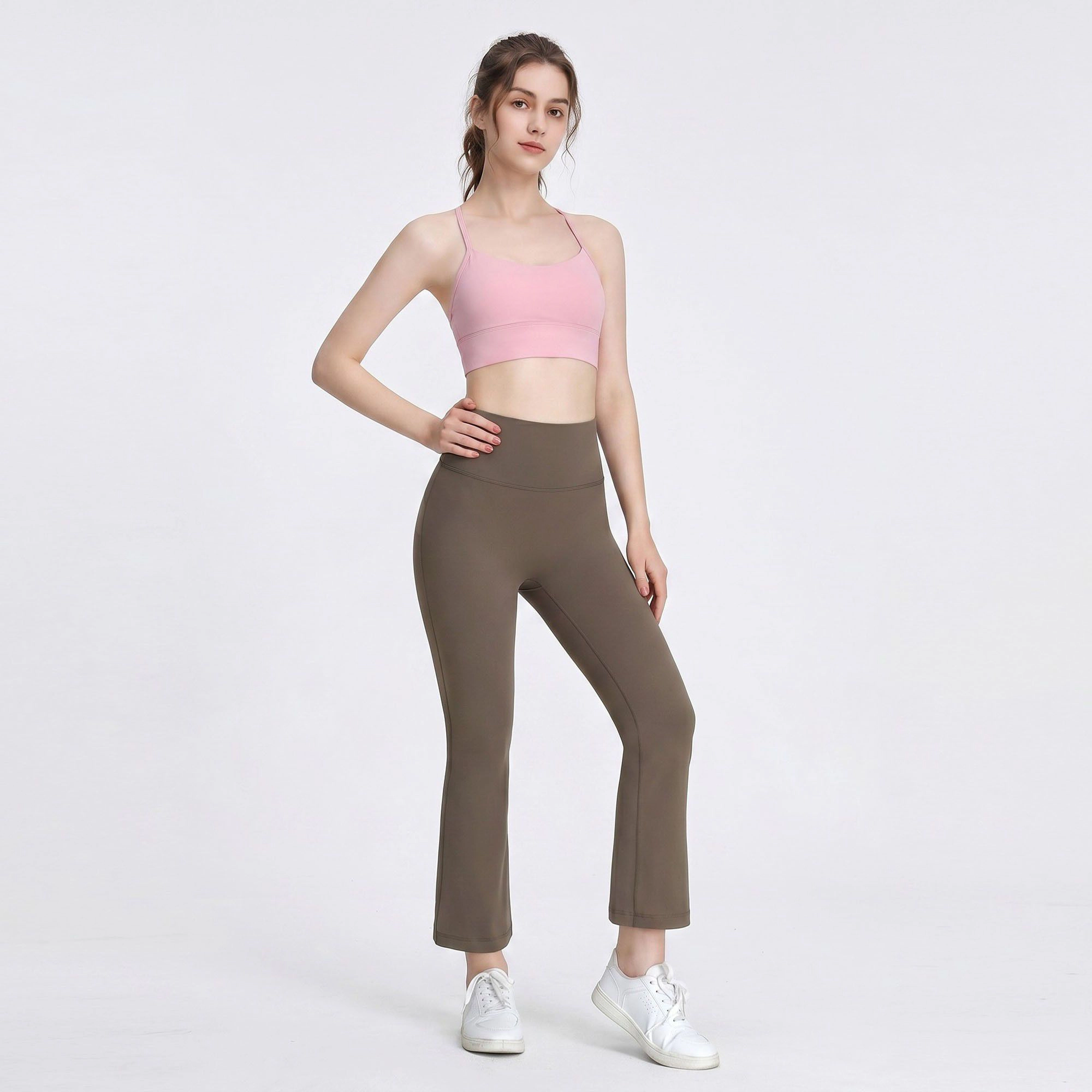 Anna-Kaci Women's High-Waist Flare Yoga Pants with Wide Waistband Smooth Stretch Pull On Workout Lounge
