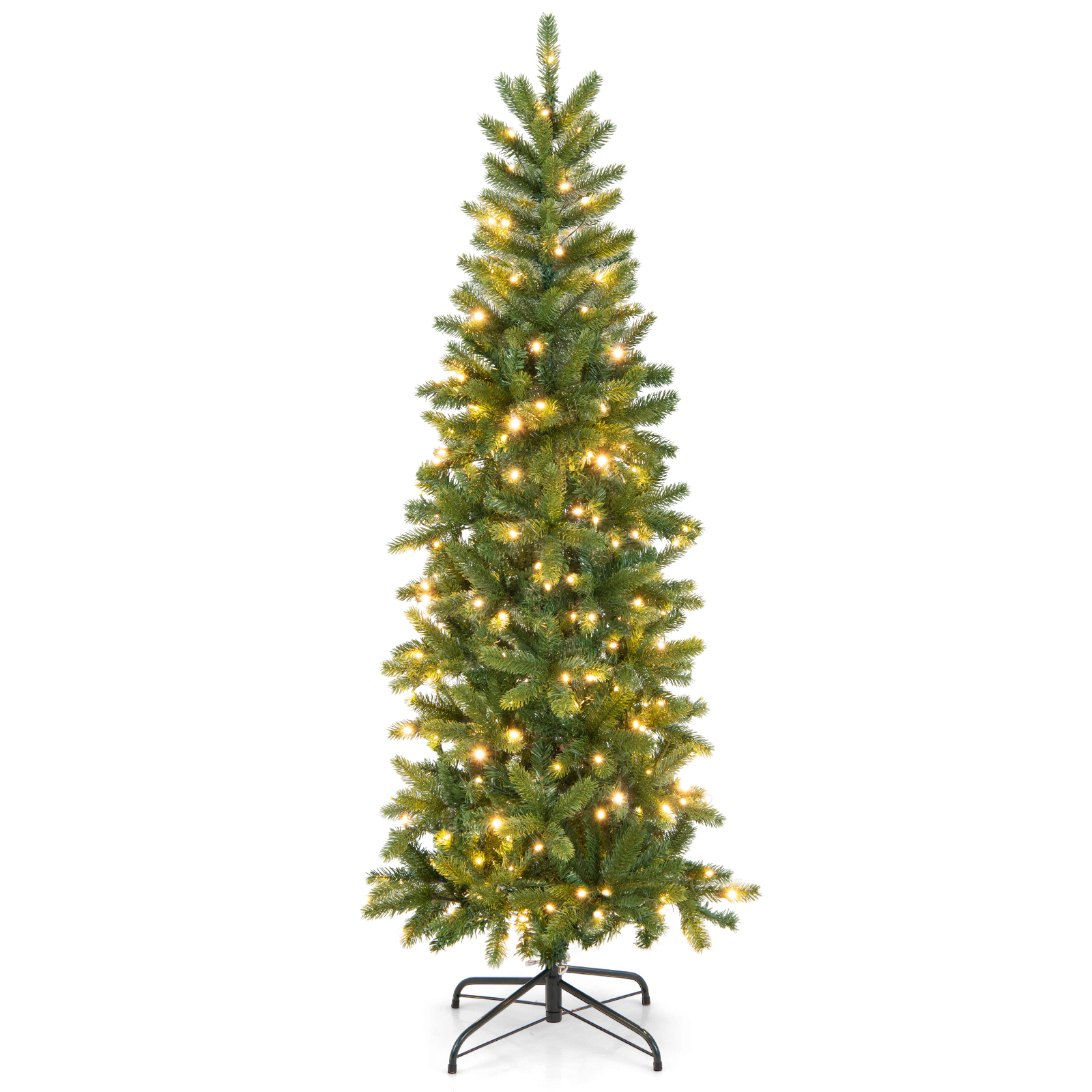 LJG Pencil Christmas Tree with 180 Warm White and Multi-Color LED Lights