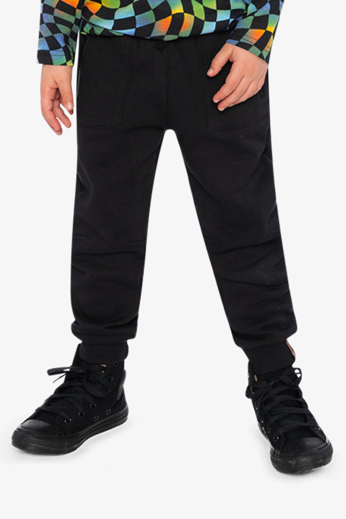 Deux par Boys Fleece Drawstring Sweatpants with Zippered Pockets