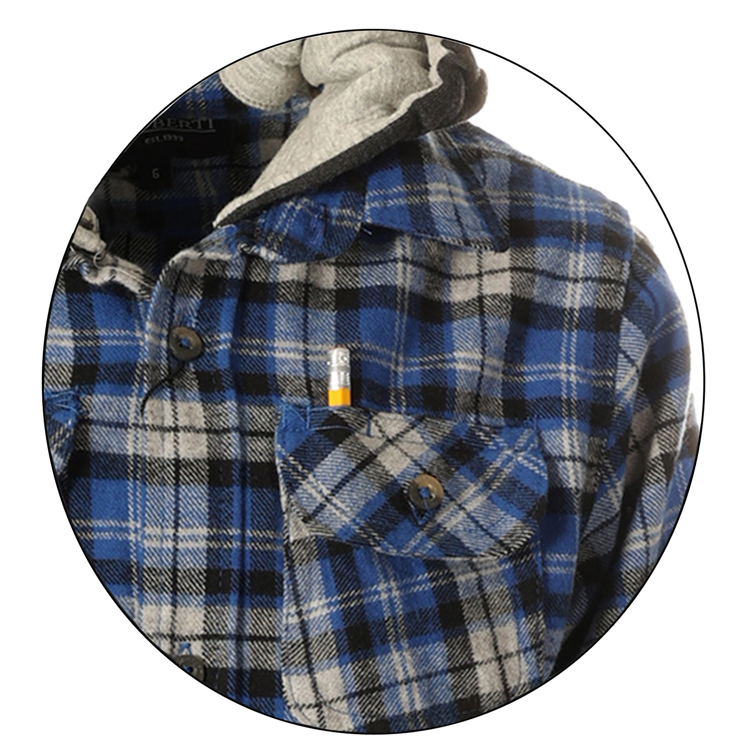 Gioberti Boy's 100% Cotton Removable Hoodie Plaid Checkered Flannel Shirt