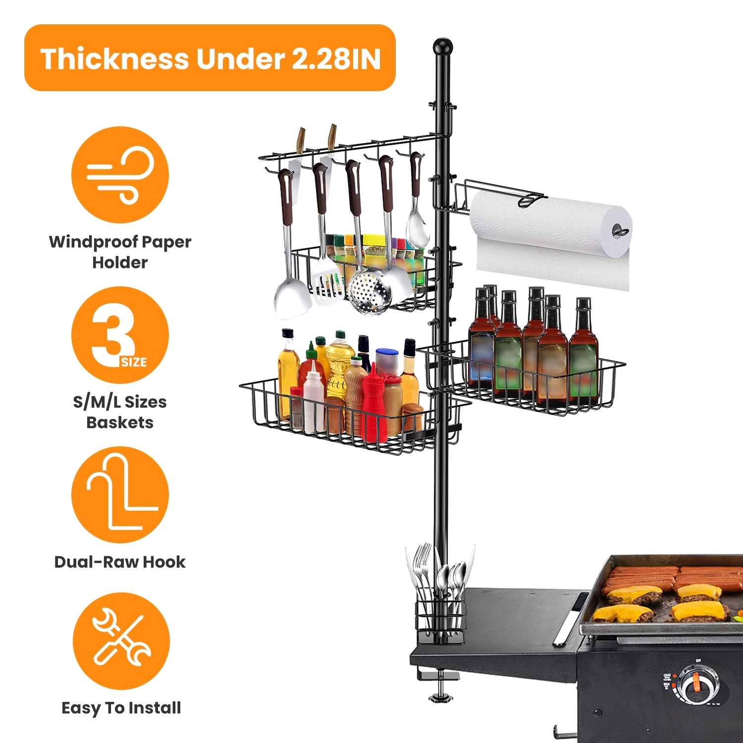 GBruno Steel Griddle Caddy With Paper Towel Holder