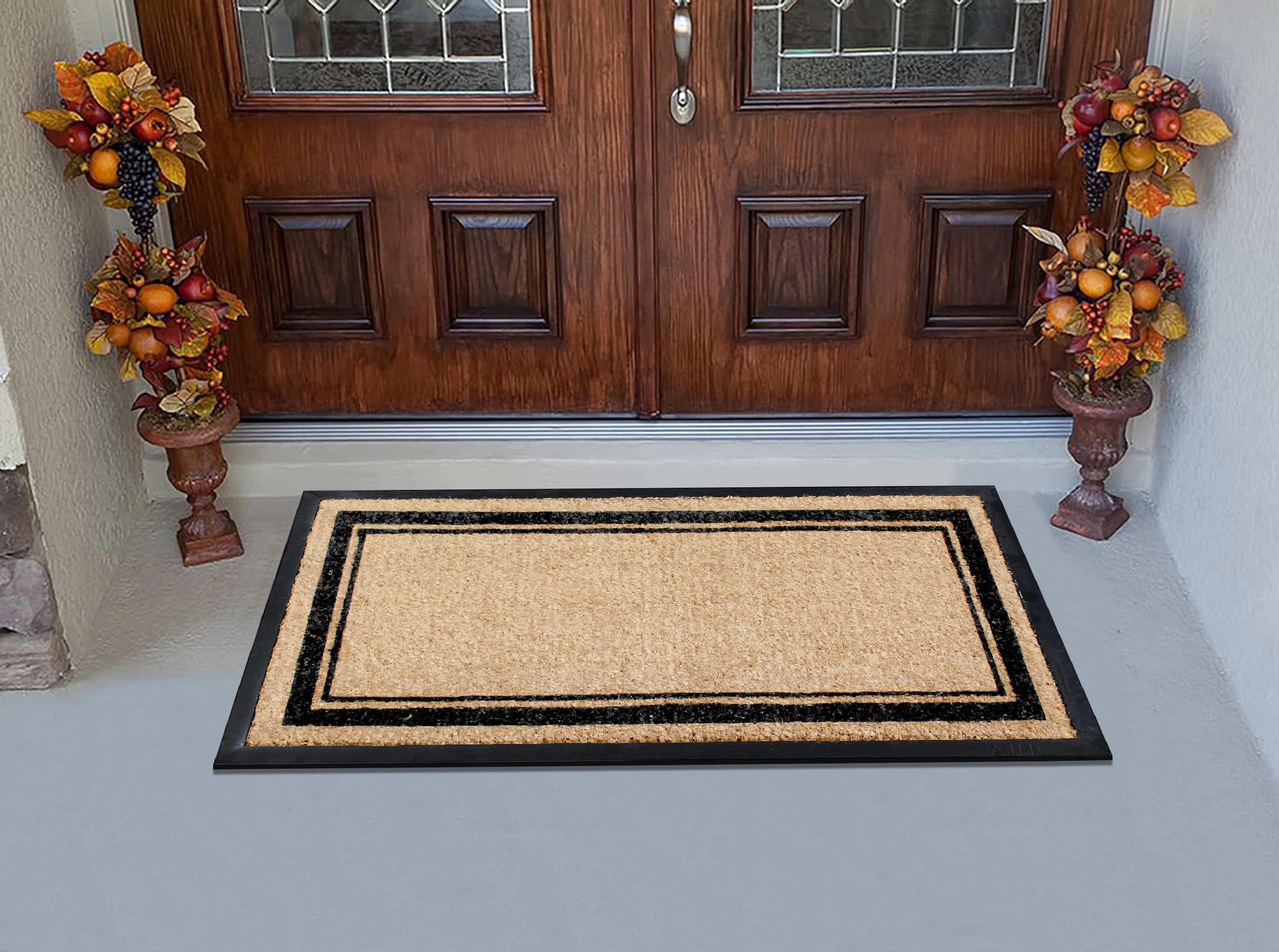 A1HC Coir and Rubber Door Mat 24x48 Inches Heavy Duty Non-Slip Durable Markham Classic Border