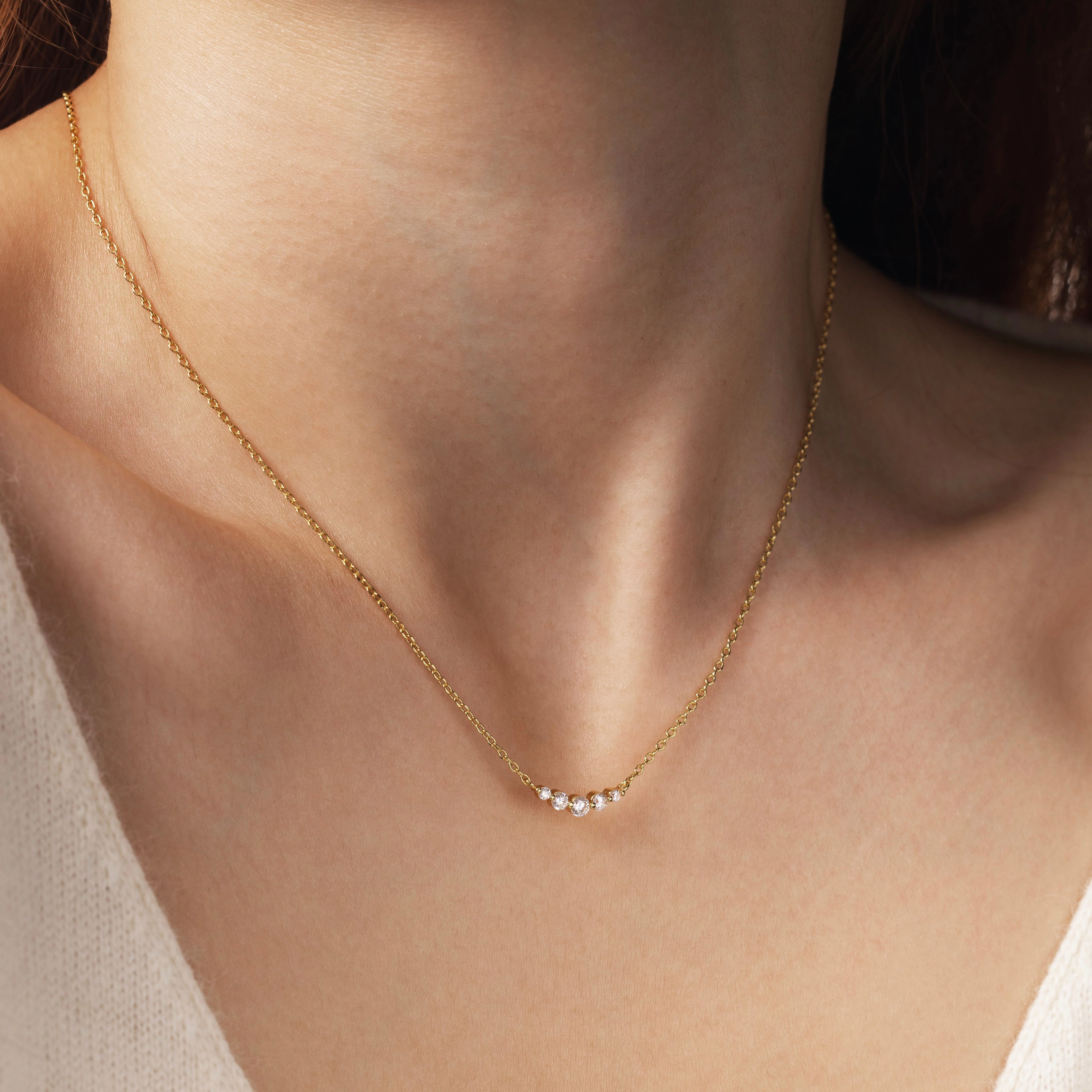 Mint & Lily Women's Mini Arc Cubic Zirconia Necklace