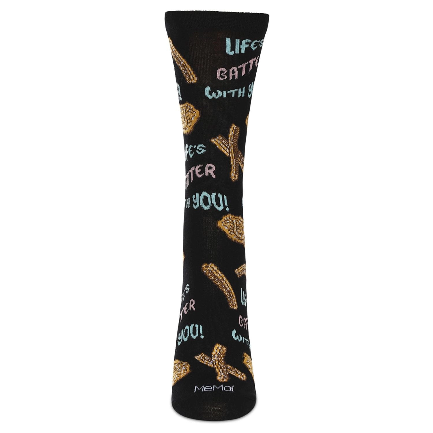 MeMoi Women's Churros & Funnel Cake Rayon From Bamboo Crew Socks