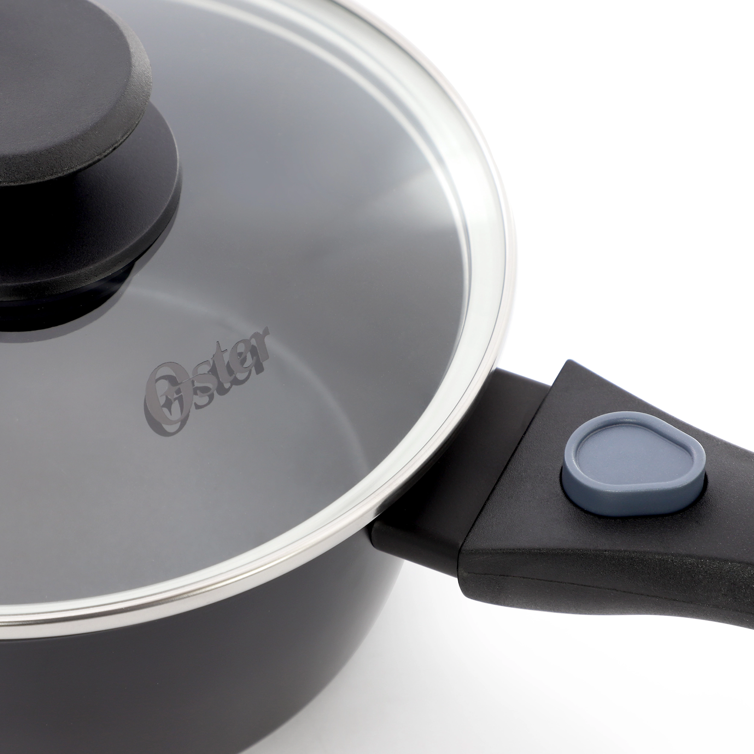 Oster Smarthandle Advance 4 Piece Nonstick Aluminum Cookware Set in Black