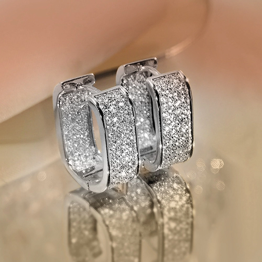 Sparkling Cubic Zirconia Trendy Hoop Earrings for Women