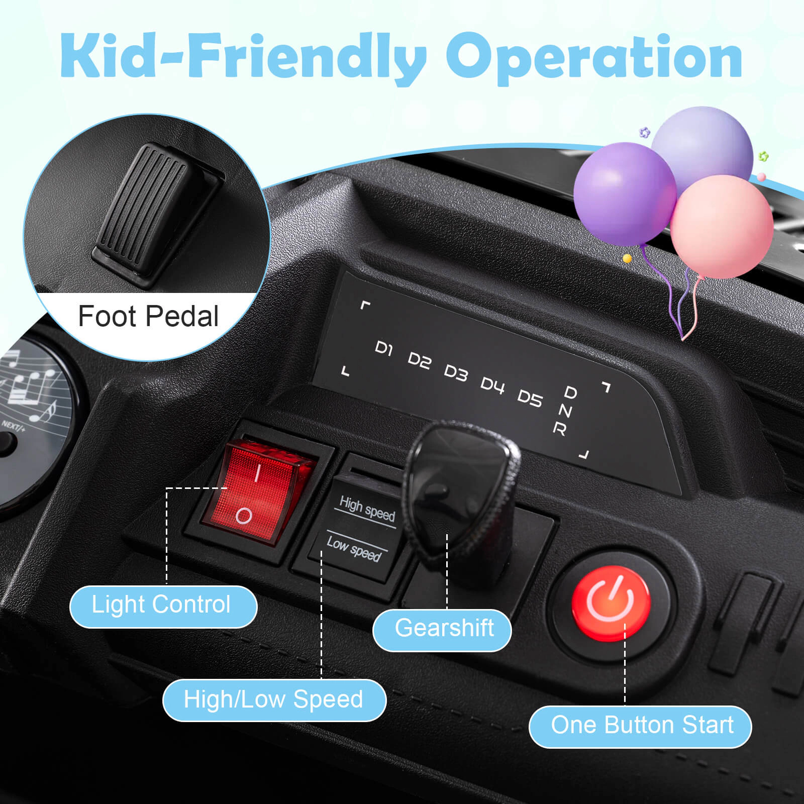 Costway 24V Ride on Toy for Big Kids 2 Seater Truck Car with Remote Control