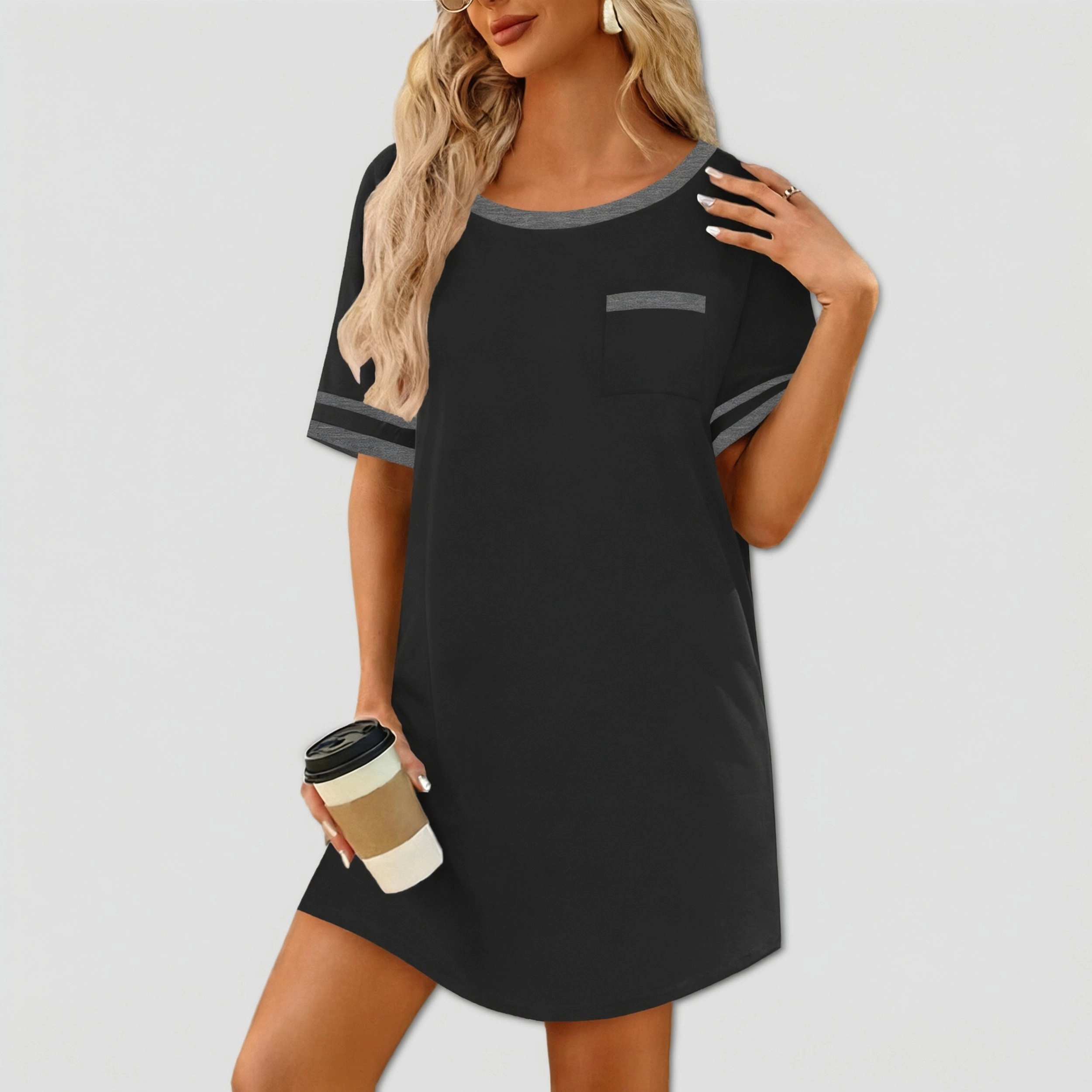 Ekouaer Womens Cotton Nightshirt Soft Nightshirts for Women Ladies Sleep Wear with Pocket Short