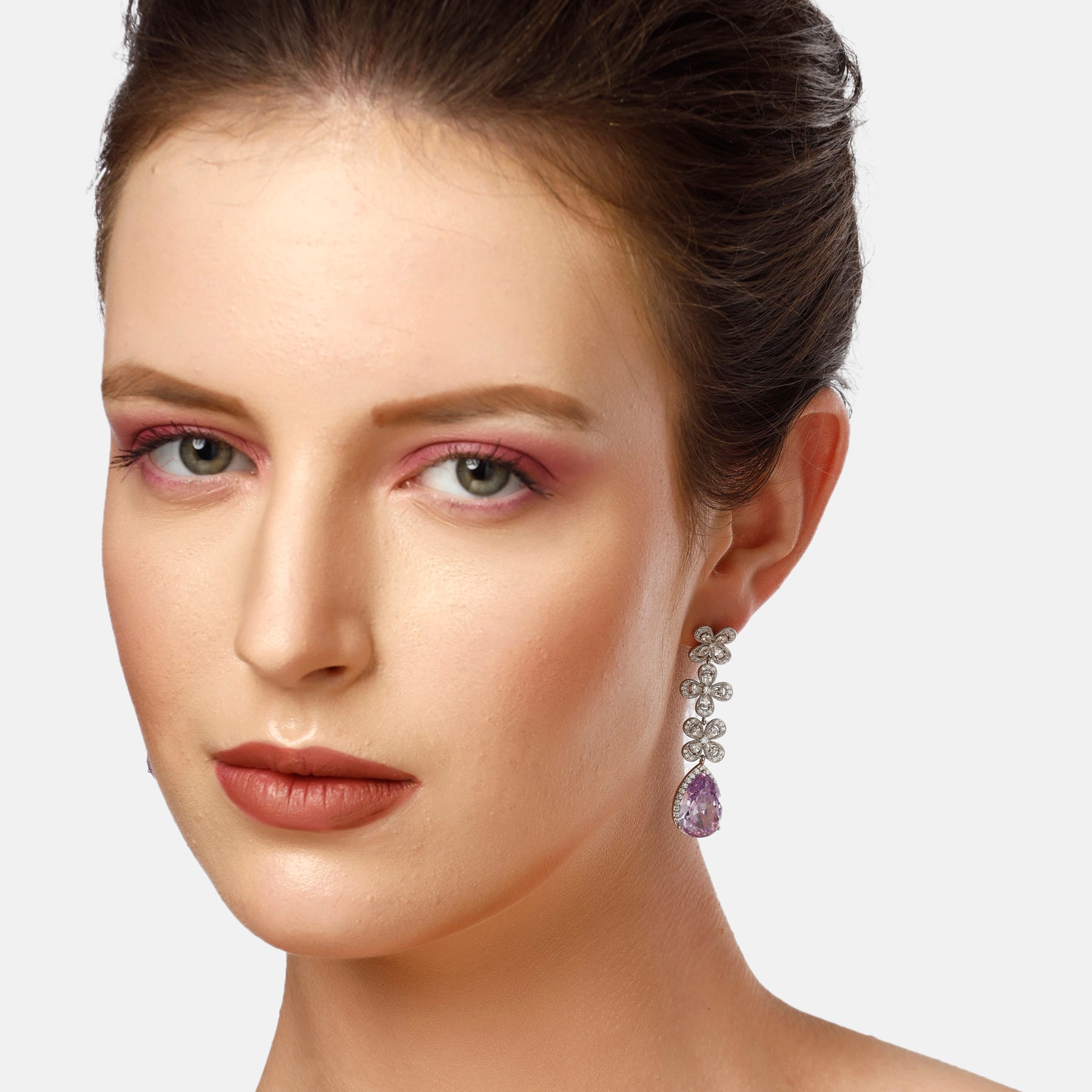 AGP PARIS Womens Diva Triple Flower Drop Earrings