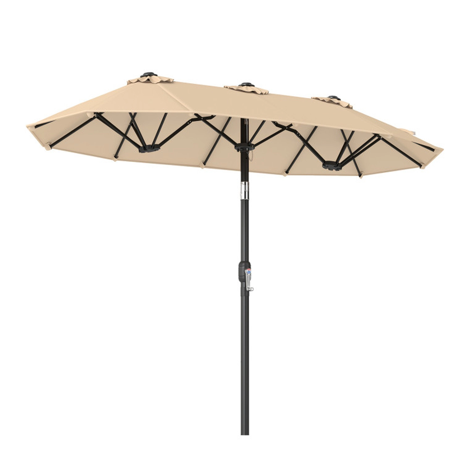 SUGIFT Push Button Tilt Crank Handle and 12 Ribs 10 x 5.3 FT Double-Sided Patio Umbrella