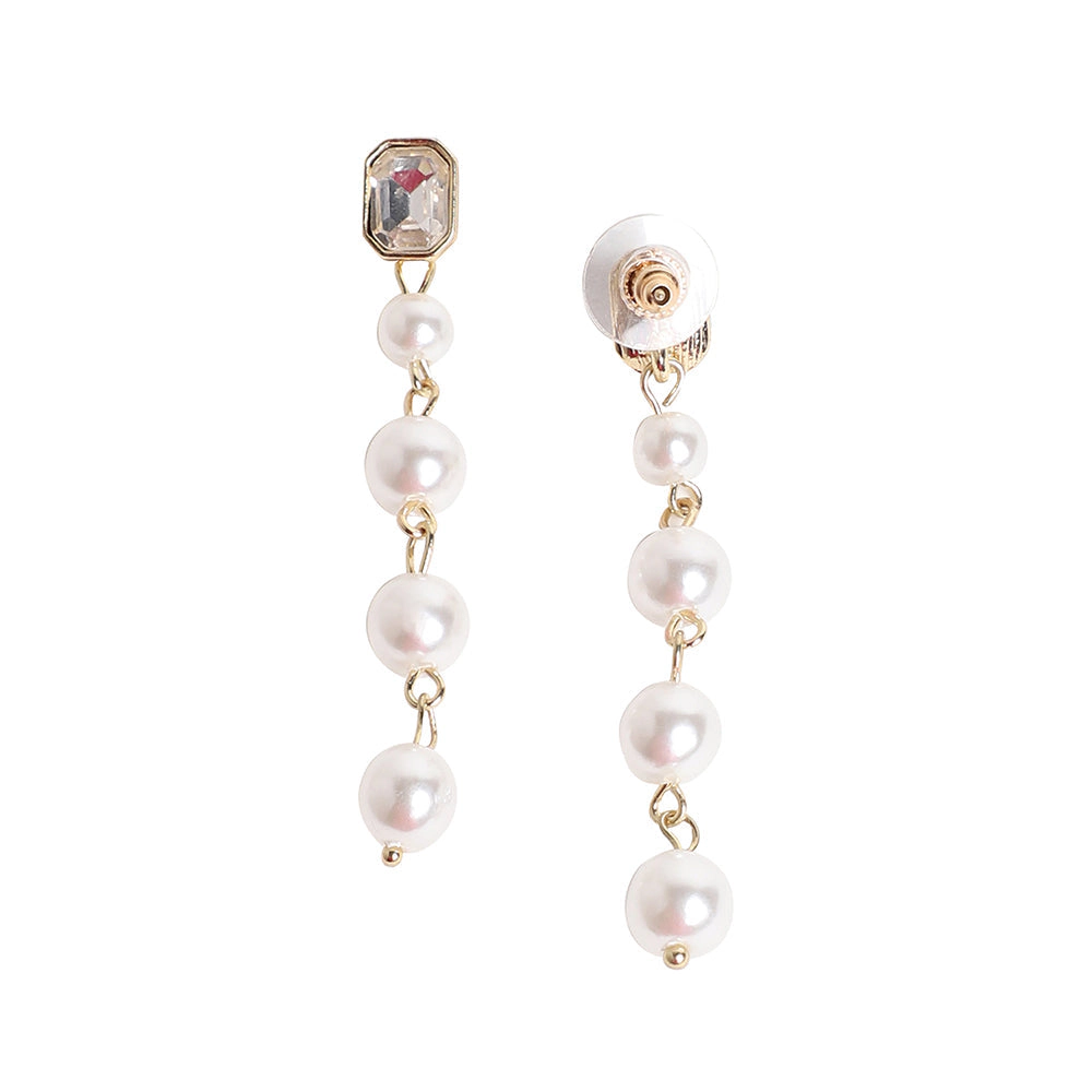 SOHI Women's Pearl Strand Drop Earrings