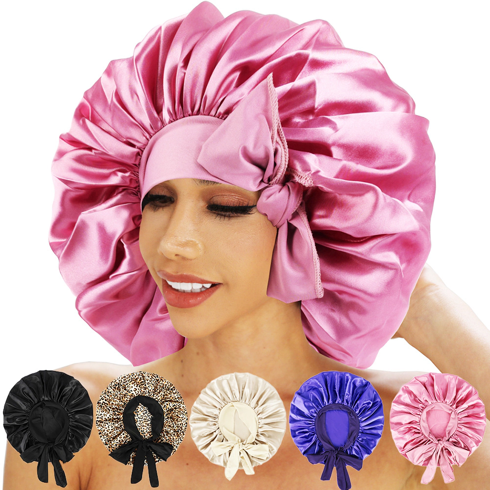 Wardrobe Whimsy Women's Silk Bonnet for Sleeping Satin Lined Hair Twist Elastic Band