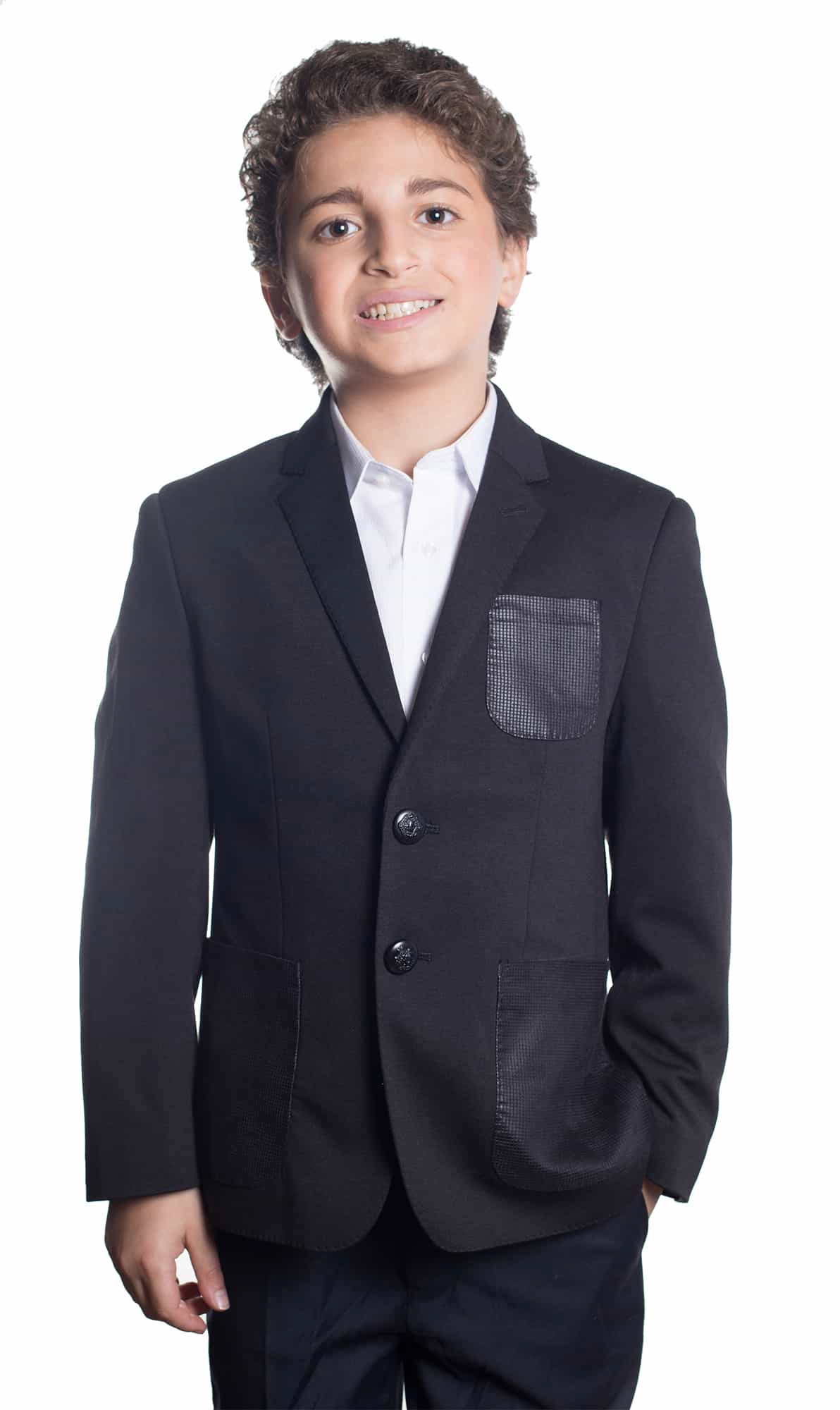Elie Balleh Boys Slim Fit Knit Jersey Blazer