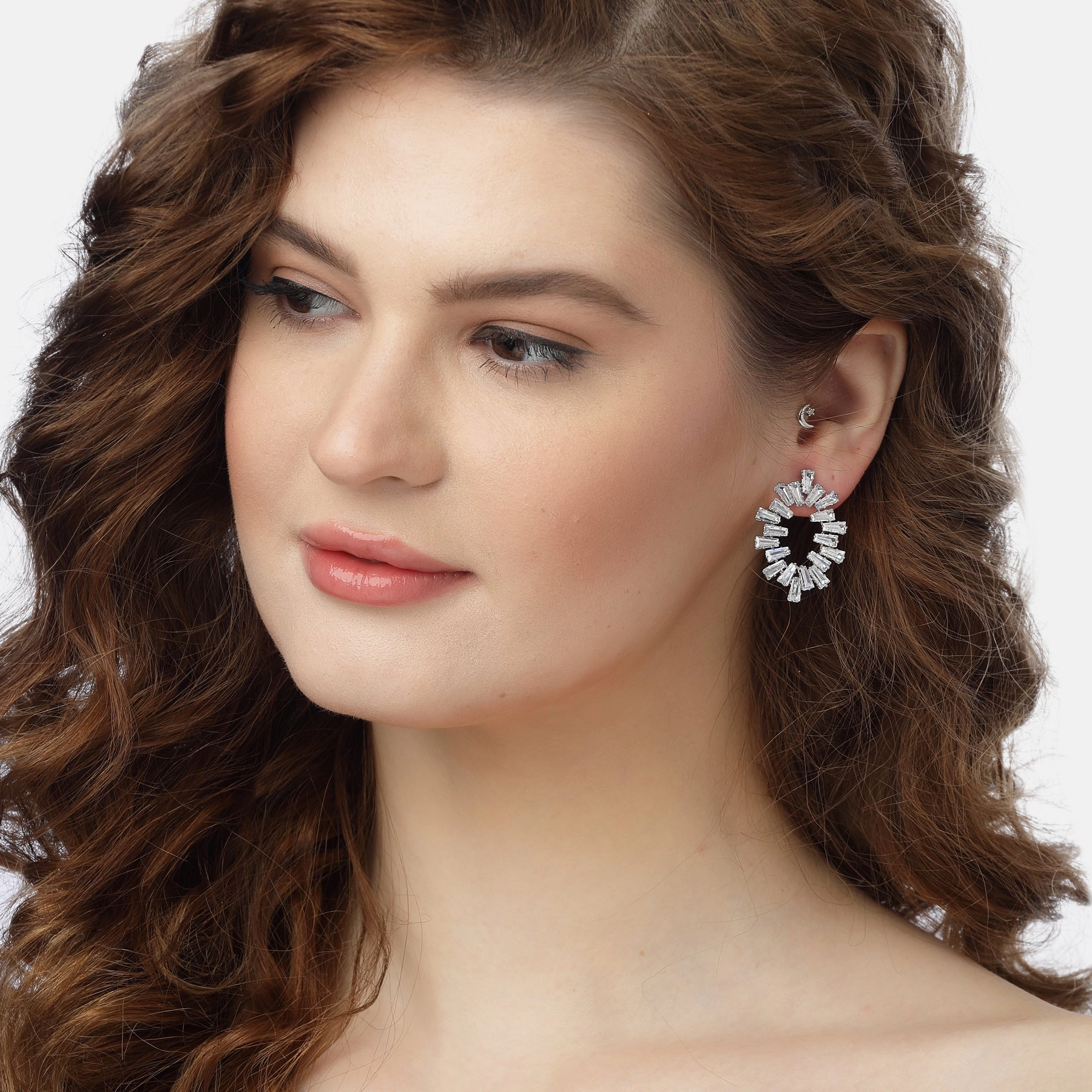 AGP PARIS Womens Starlight Halo Stud Earrings