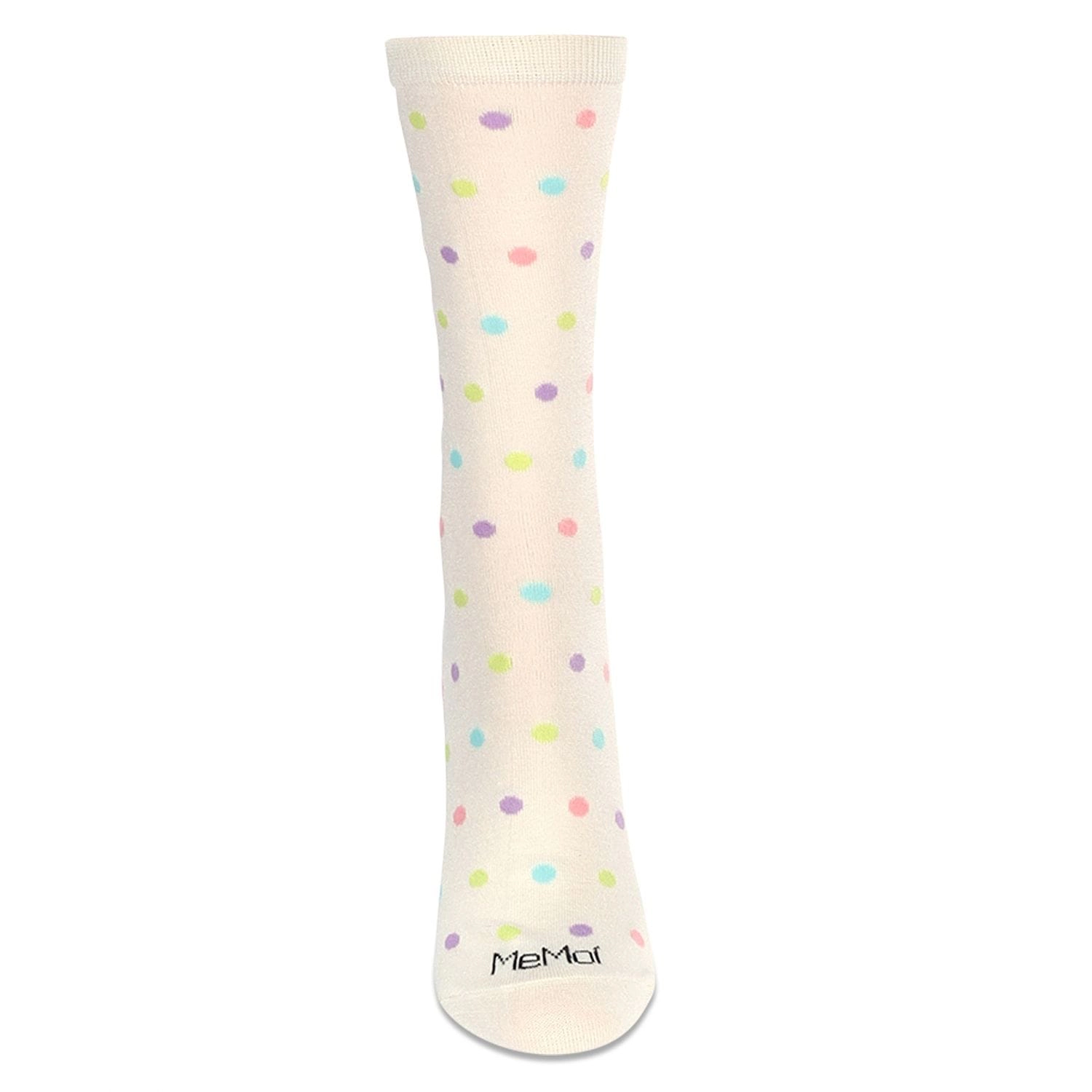 MeMoi Women's Multi Dots Bamboo Crew Socks