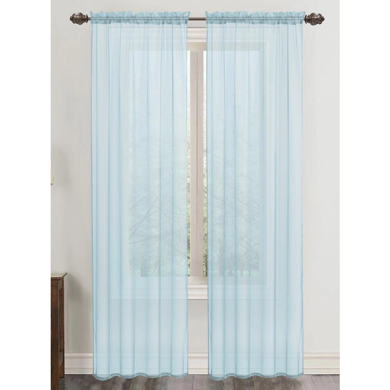 RT Designers Celine Sheer Rod Pocket Window Curtain Panel Light Filtering 55 x 90 Blue