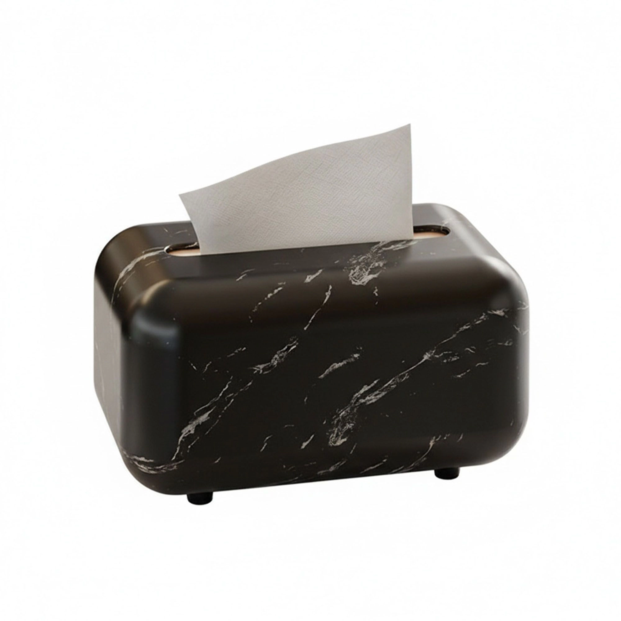 Alilang Unisex Modern Marble-Style Tissue Box Cover with Smooth Rounded Edges