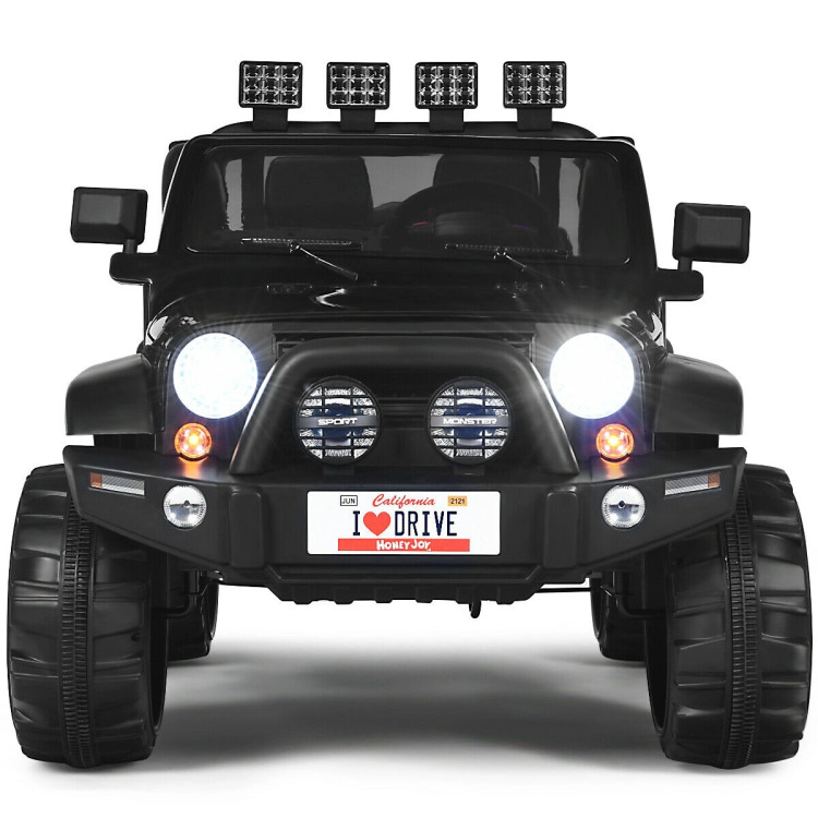 Hivvago 12V 2-Seater Ride on Car Truck with Remote Control and Storage Room