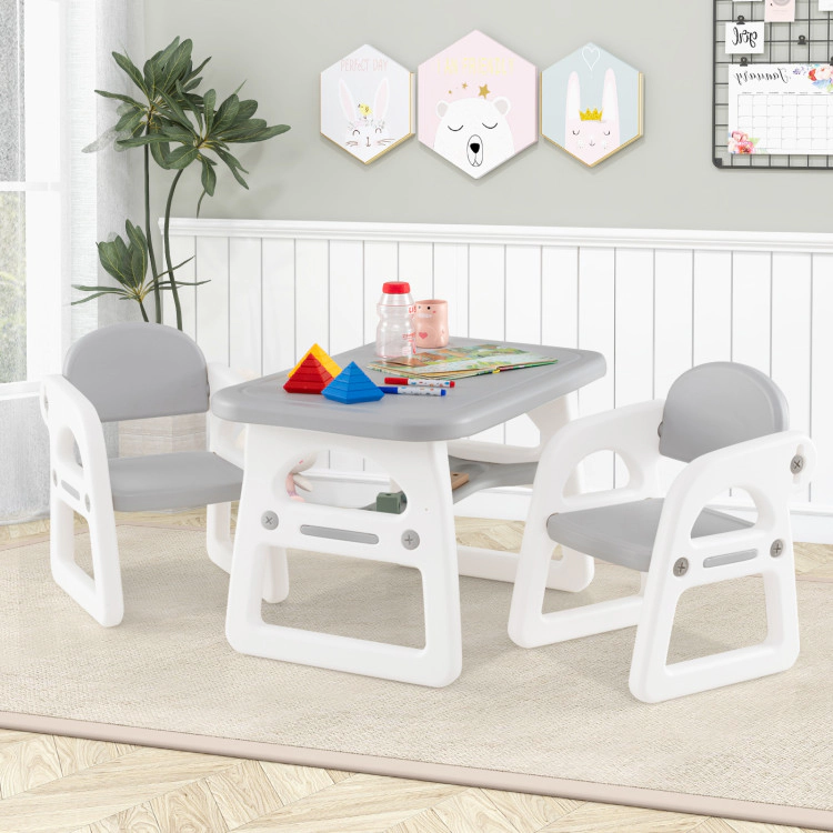 Hivvago Kids Table And Chair Set With Building Blocks