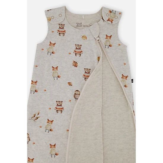 Deux par Deux Boys Organic Cotton Zip Sleep Sack with Woodland Animal Print