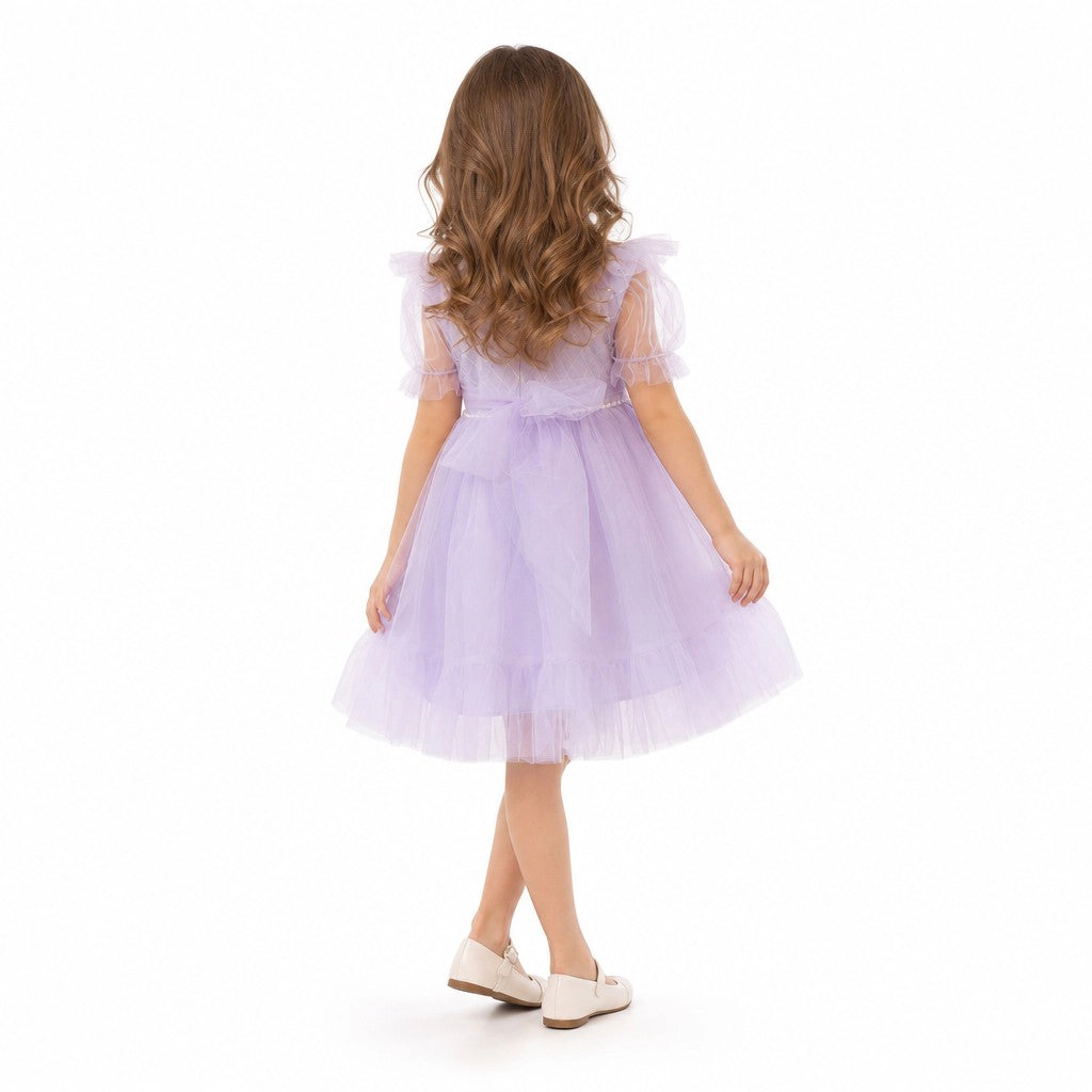 Faeella Girls Dreamy Lilac Princess Tulle Birthday Dress