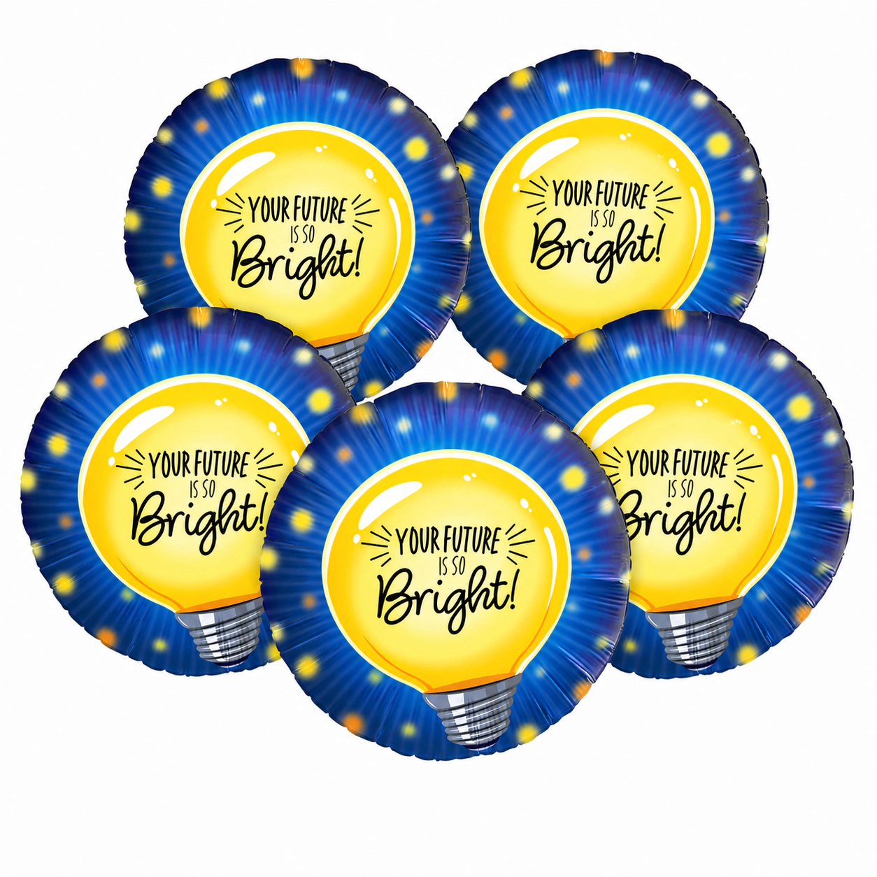 LoonBalloon Graduation "Your Future Is So Bright" Foil Balloon 5-Pack