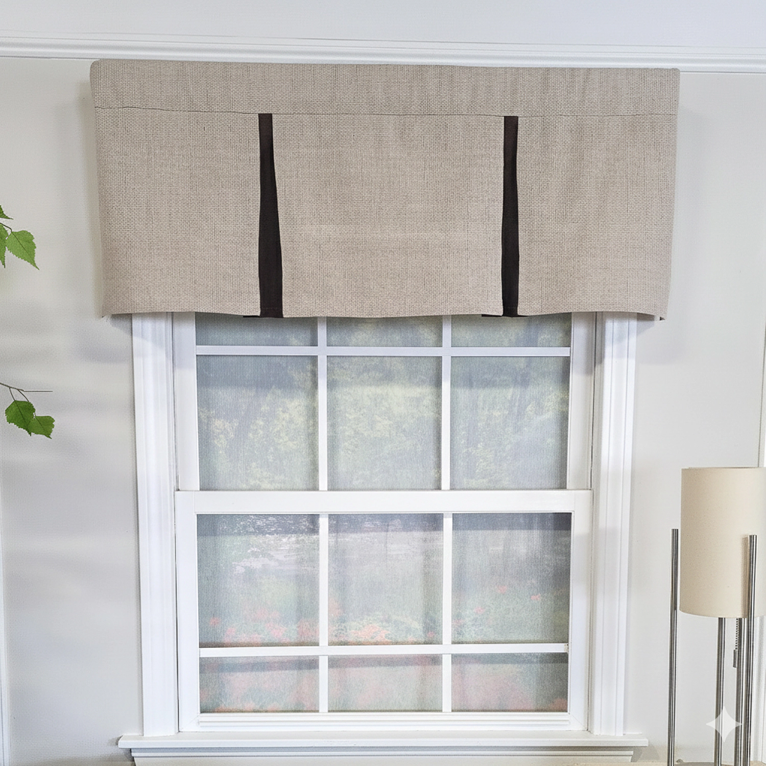 RLF Home Denton Pleated 100% Cotton Rod Pocket Lined  Window Valance 50" x 17" Taupe