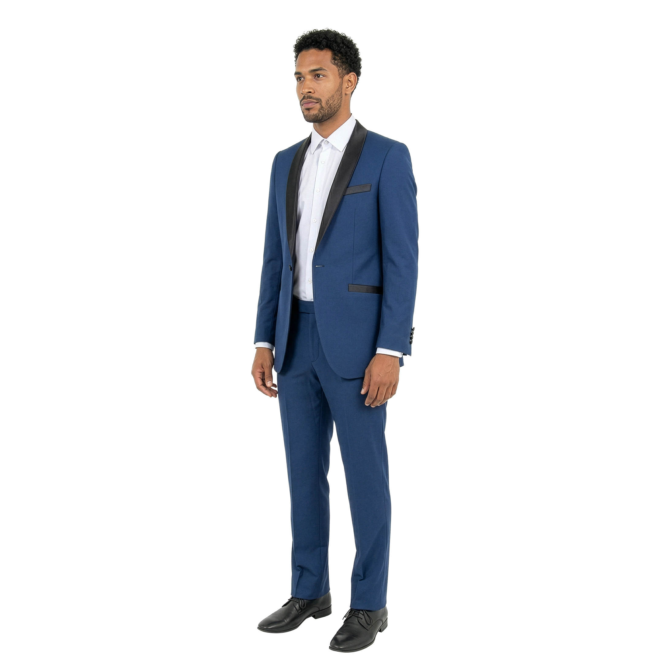 Tazzio Mens Slim Fit 2 Piece Tuxedo Look Suit Set