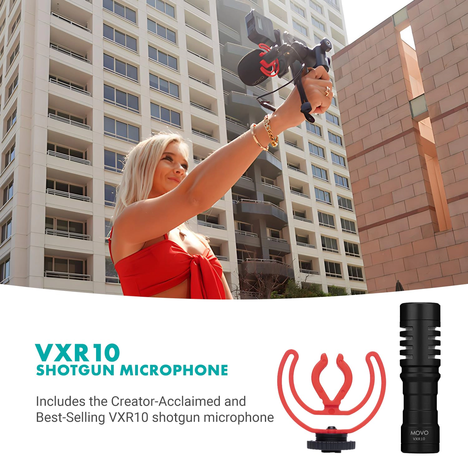 Movo iVlogger-PRO Wireless Vlogging Kit for iPhone/Android - YouTube Starter Kit with Wireless Microphone and LED Light