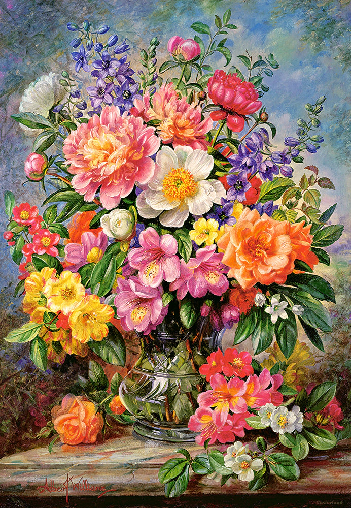 CASTORLAND 1000 Piece Jigsaw Puzzle, June Flowers in Radiance, Flower and plants Puzzle, Painting Puzzle, C-103904-2