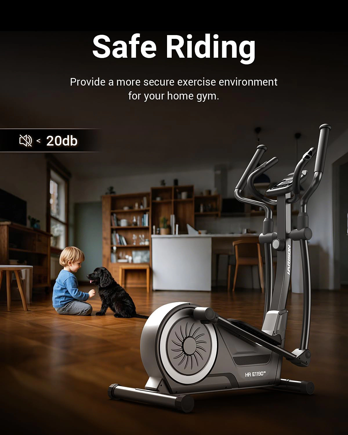 HARISON Magnetic Elliptical Machine, 350 lb Capacity, 16 Resistance Levels