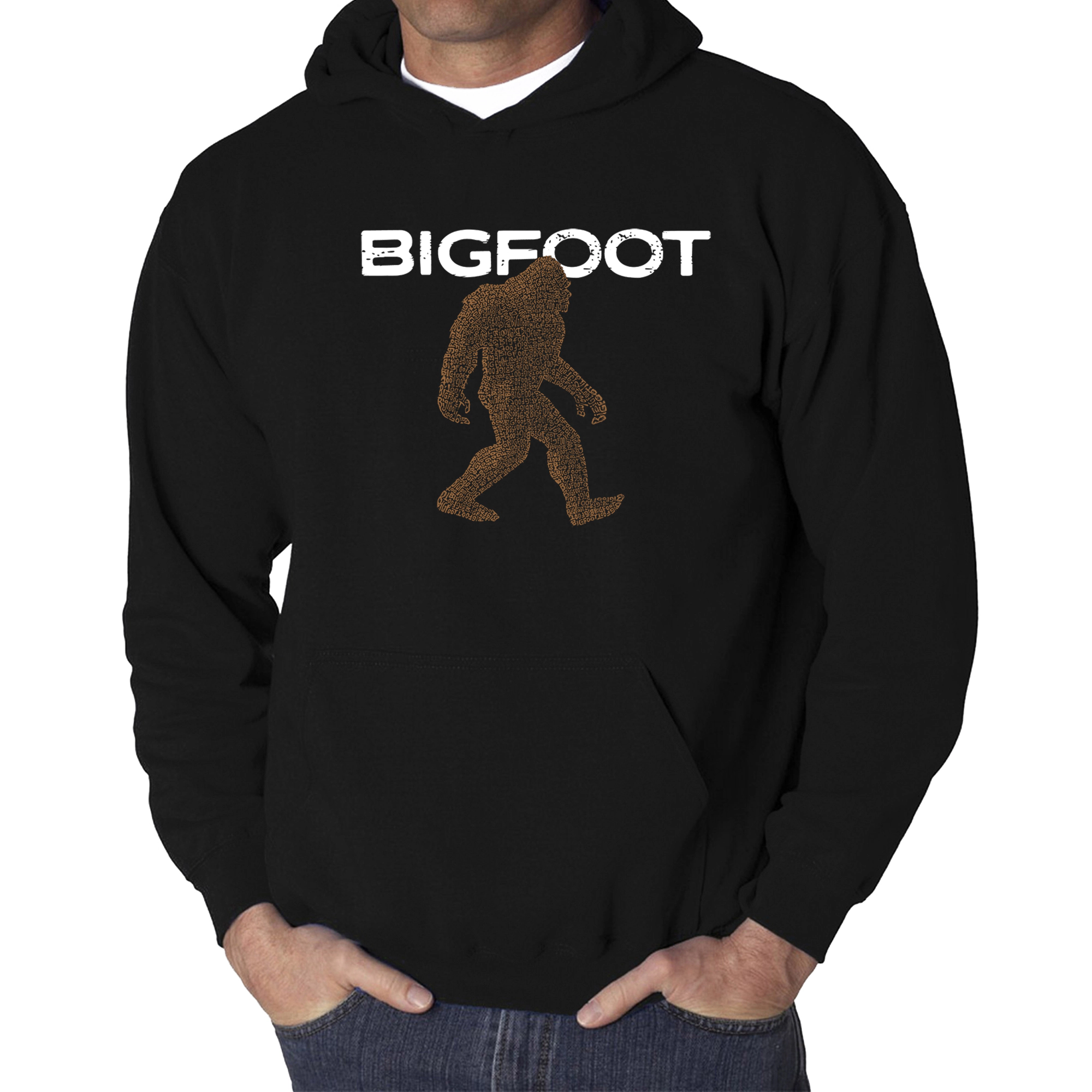 LA Pop Art Bigfoot - Men's Word Hooded Sweatshirt