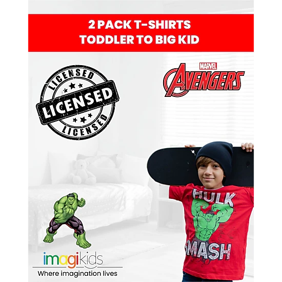 Marvel Boys' 2-Pack Short Sleeve Graphic T-Shirts