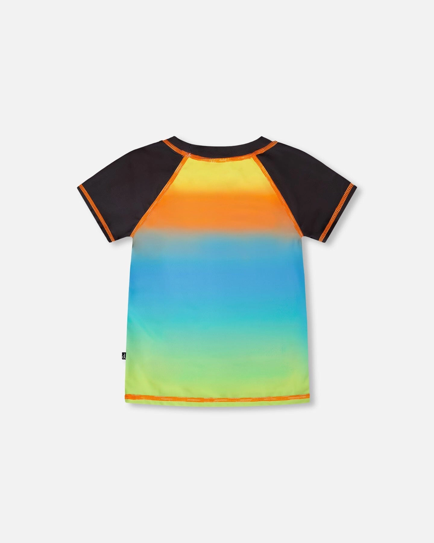 Deux par Boys Ombré Contrast Panel Short Sleeve Rashguard