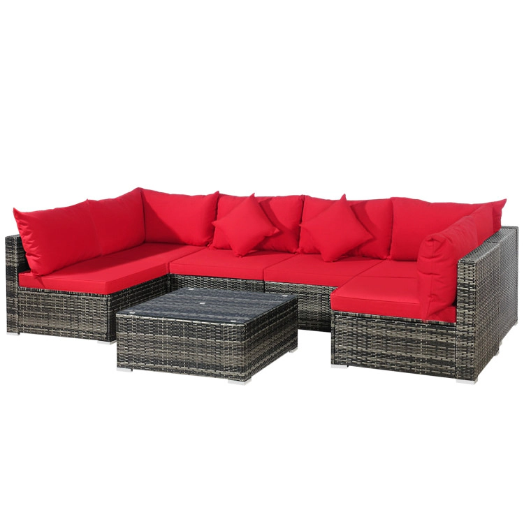 Hivvago 7-Piece Outdoor Rattan Sectional Furniture Set