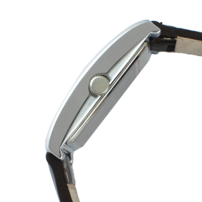 Peugeot Men's 30X40mm Silver Tank Shape Watch with Black Strap