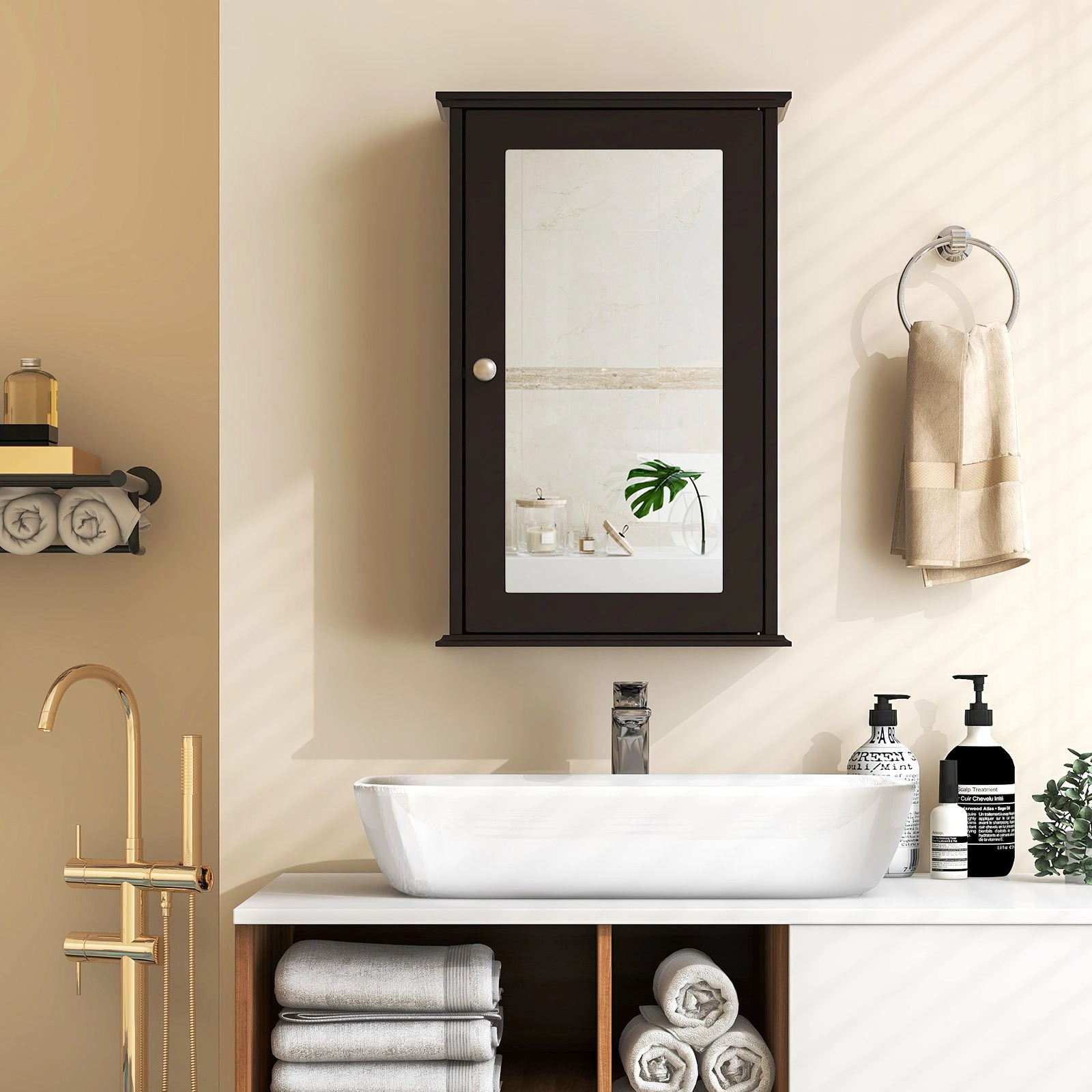 SlickBlue Wall Mounted Bathroom Cabinet with Mirror & Adjustable Shelf