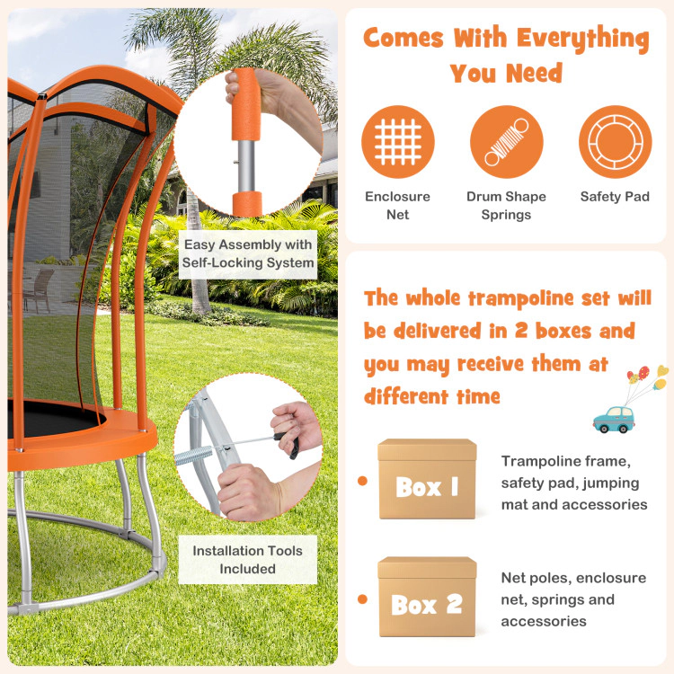Hivvago 10 Feet Unique Flower Shape Trampoline with Galvanized Steel Frame