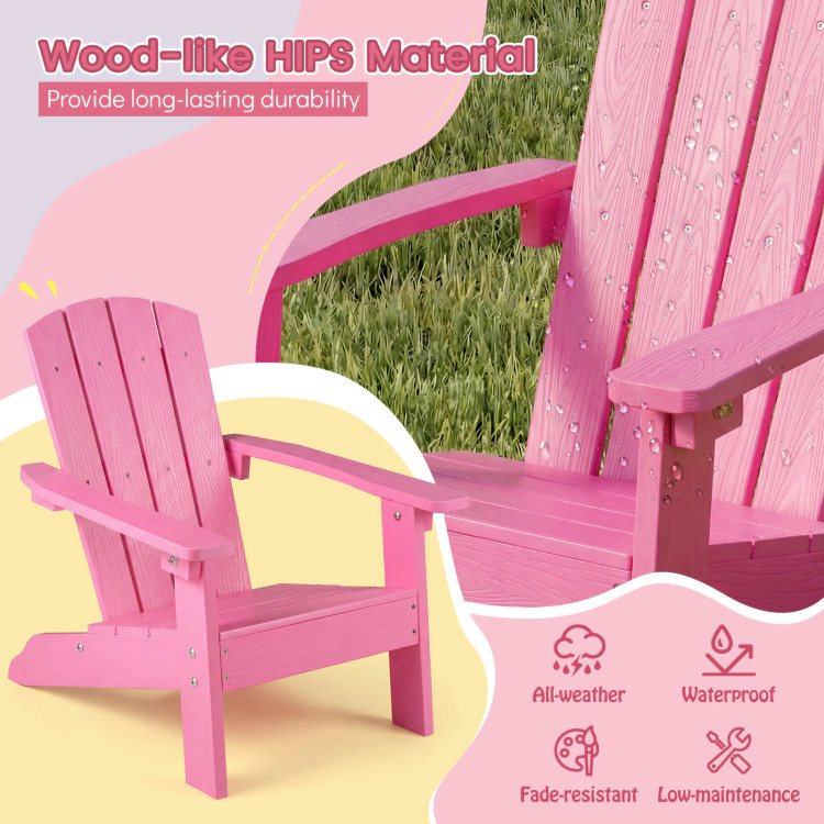 Hivvago Set Of 2 Kid'S Adirondack Chair With With High Backrest And Armrests