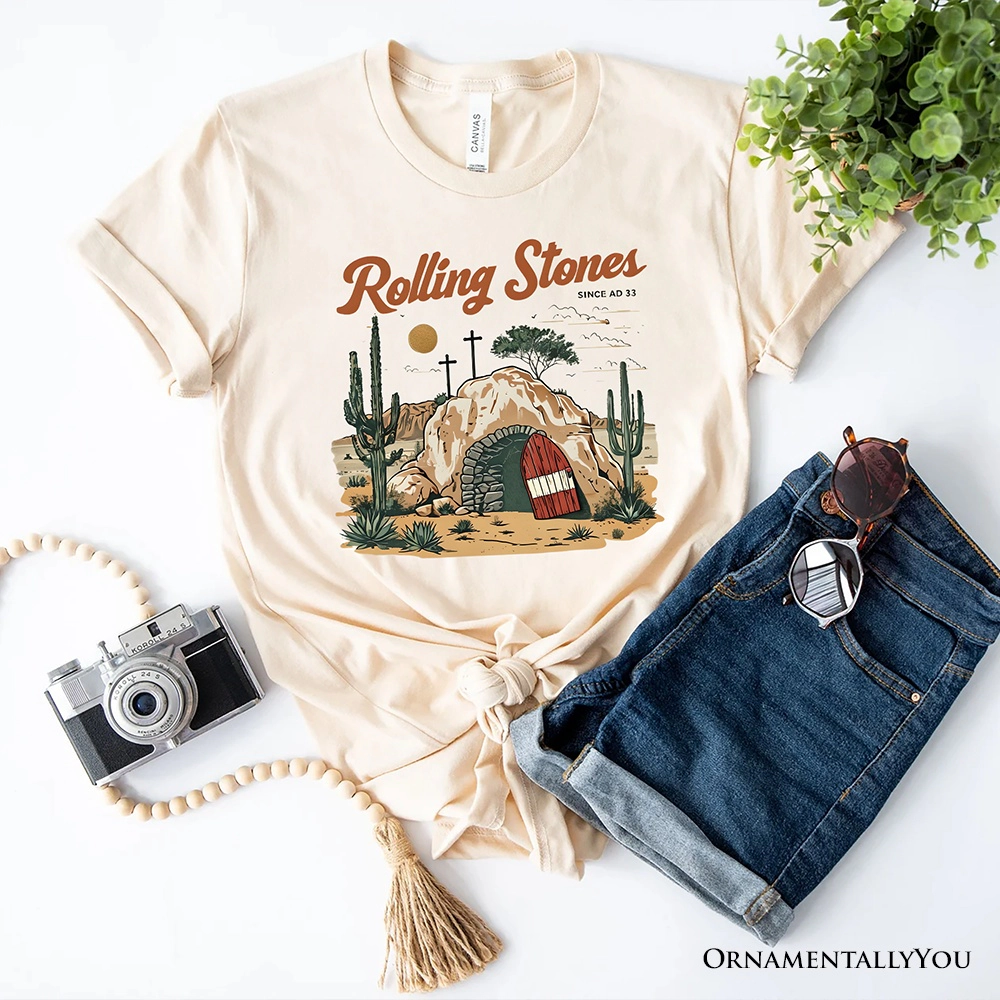 OrnamentallyYou Womens Rolling Stones Christian Easter T-Shirt