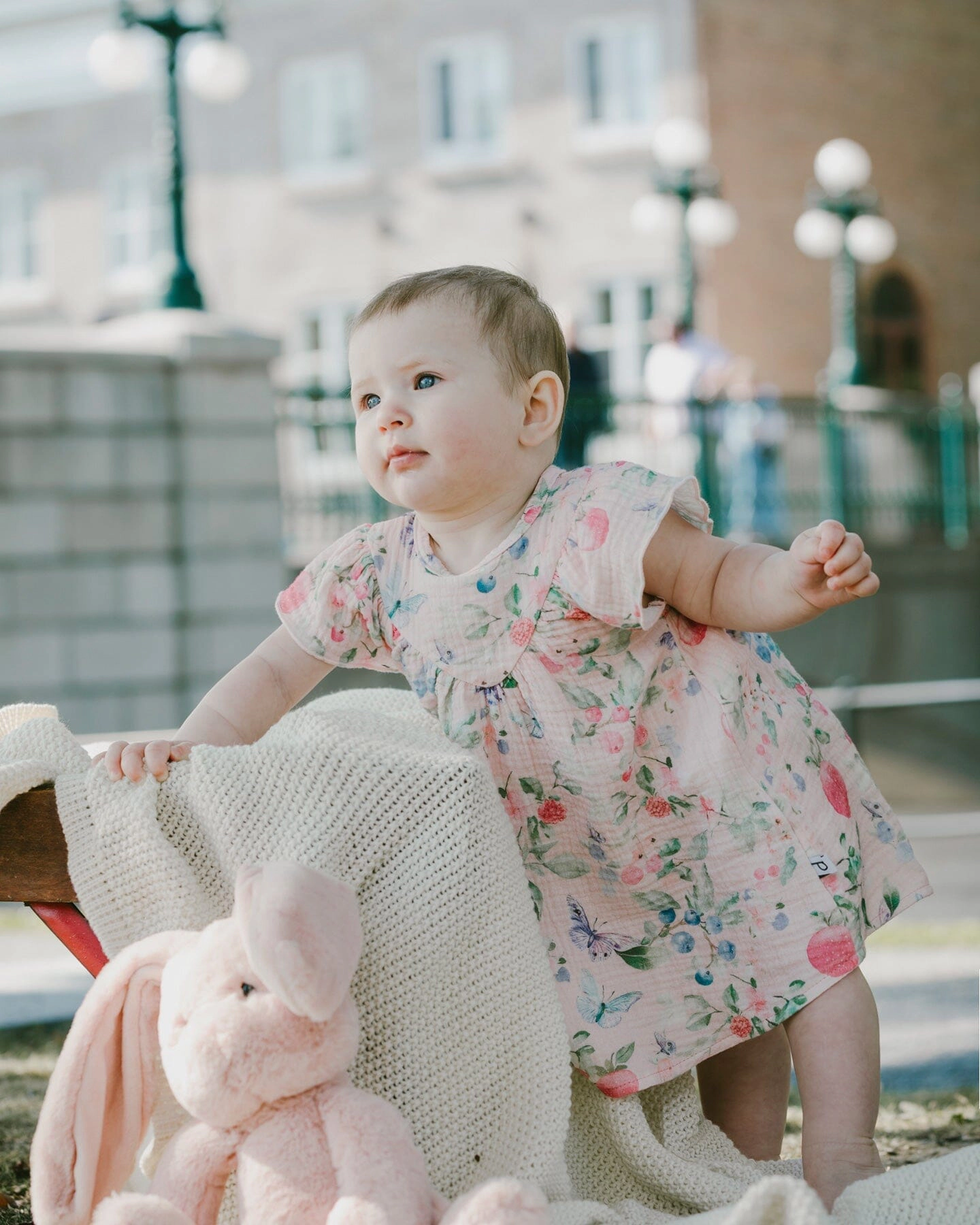 Deux par Girls Cotton Muslin Dress and Bloomer Set Printed Berries