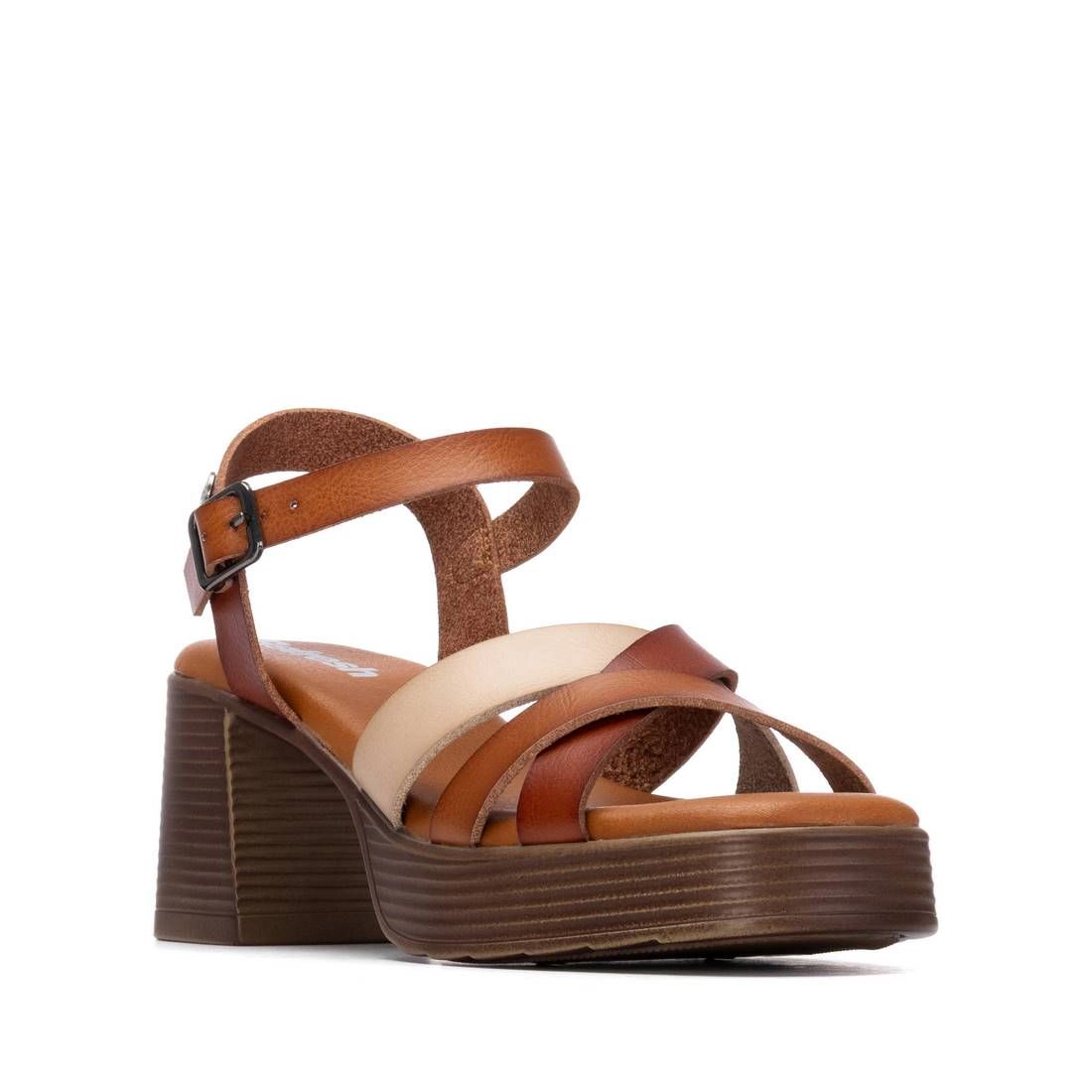 Refresh Women's Sandals Memory Foam, Ankle Strap, Block Heel