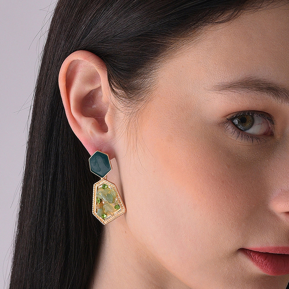 SOHI Women's Textured Drop Earrings