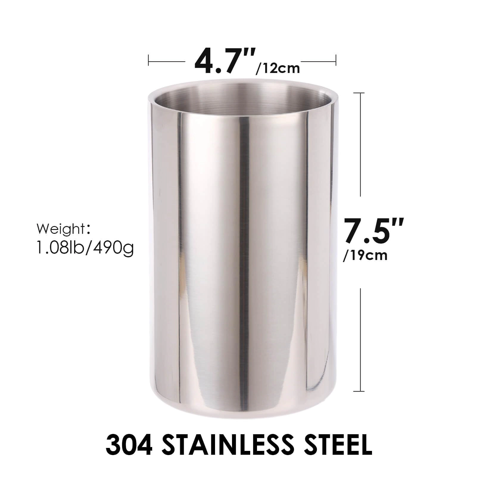 WZK 304 Stainless Steel Double Wall Kitchen Utensil Holder