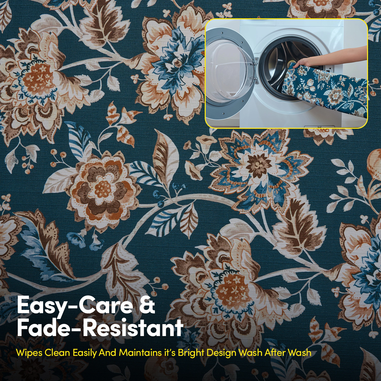 Sweet Home Collection Printed Waterproof Fabric Jacobean Tablecloth