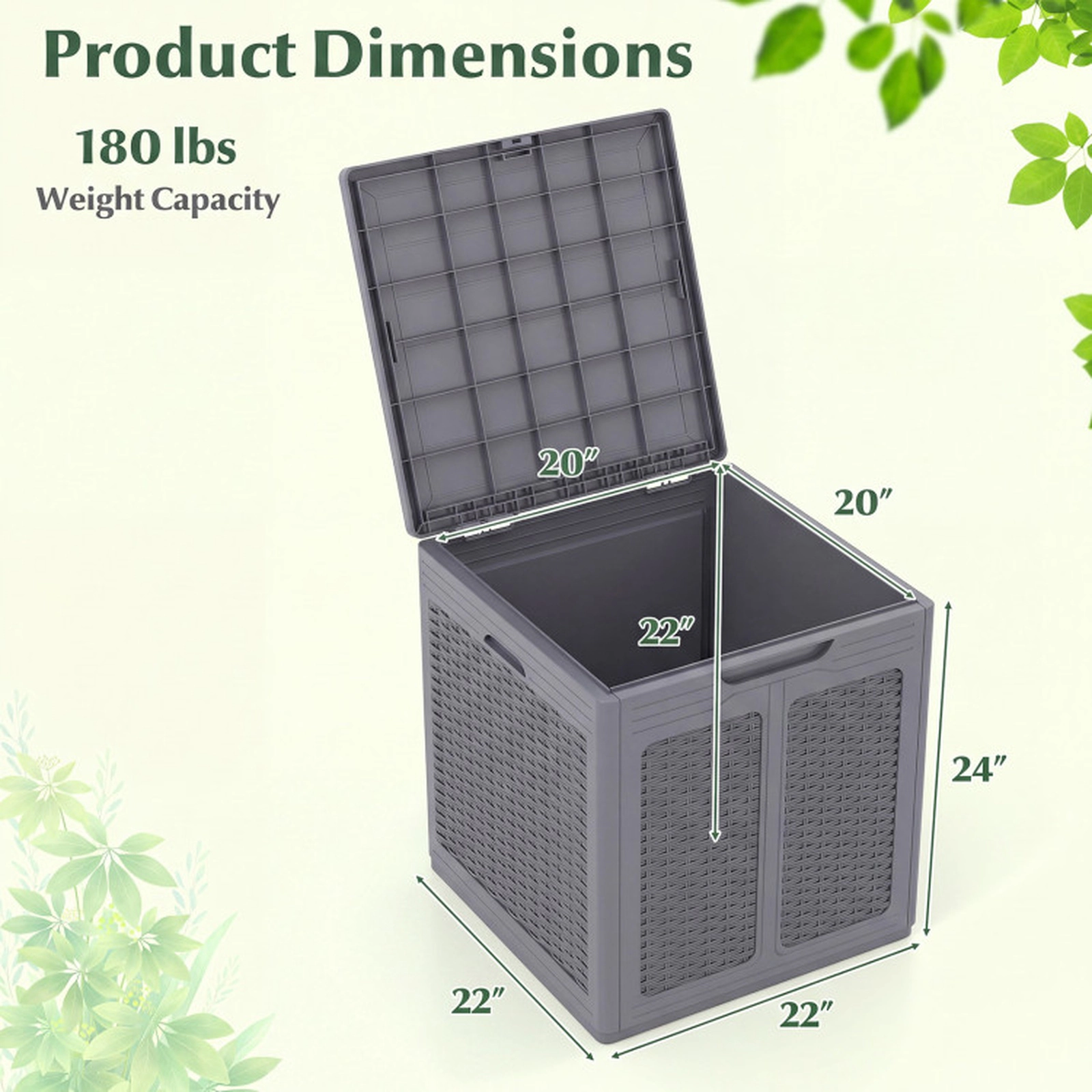 SUGIFT 39 Gallon Deck Box with Lockable Lid 180-lb Capacity Package Delivery Box Black/Brown